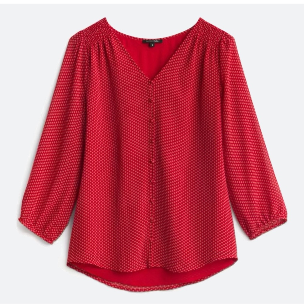 Papermoon Smocked Detail Floral Print Blouse